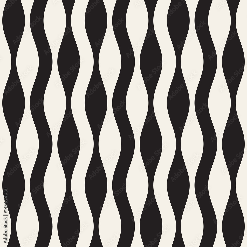 Wavy stripes vector seamless pattern. Retro wavy texture. Geometric lines monochrome design. Wavy stripes vector seamless pattern. Retro wavy texture. Geometric lines monochrome design.