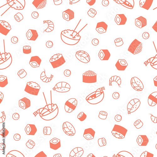 Vector seamless sushi pattern