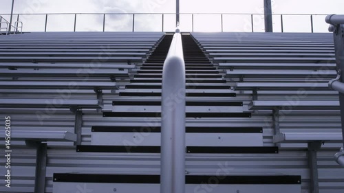 symmetric shot of empty bleachers