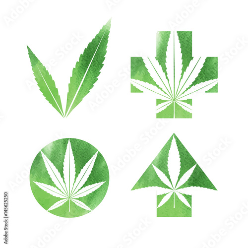 Marijuana watercolor signs
