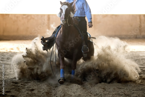 Fototapeta Naklejka Na Ścianę i Meble -  équitation western, épreuve de reining