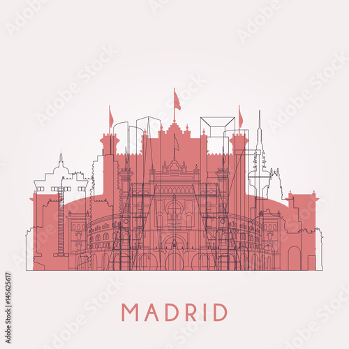 Outline Madrid skyline 