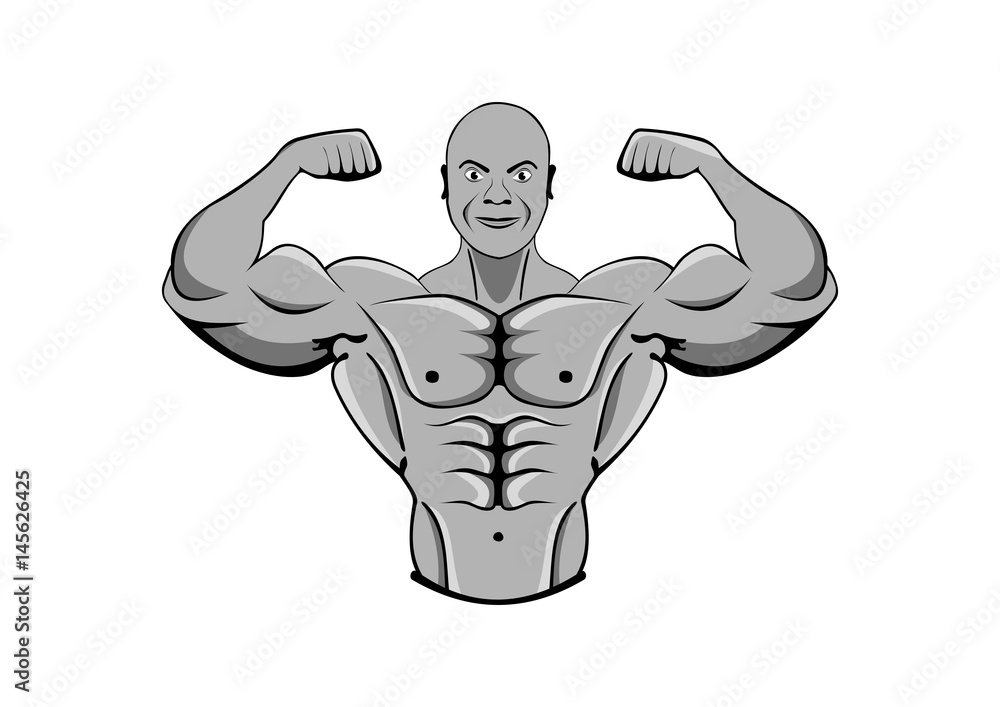 bodybuilder. strong muscular man. athlete or fighter bodybuilder. strong muscular man. athlete or fighter
