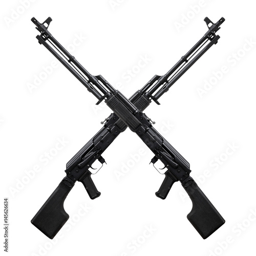 Photographie Weapon - Two crossed assault rifle