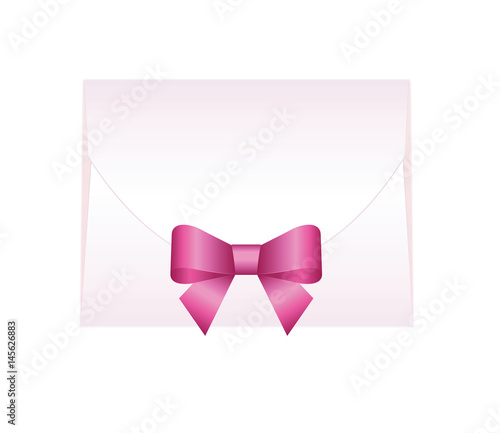 Envelope with Shiny Pink Satin Bow. Has space for text.