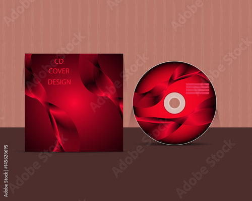 CD COVER DESIGN. CD or DVD for multimedia. Vector cover and disc.