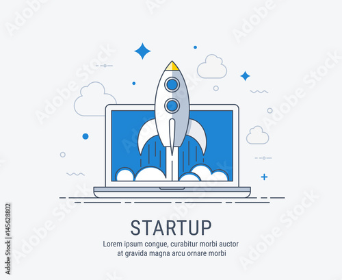 Startup flat modern vector illustration for web.