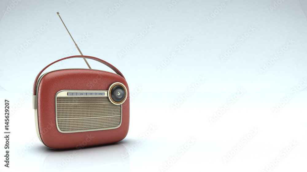 Obraz premium Vintage radio on white background.