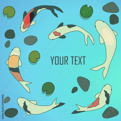Vector wallpaper / background koi carp