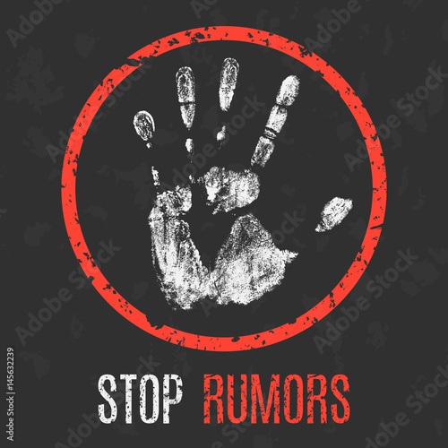 Vector illustration. The bad character traits. Stop rumor.