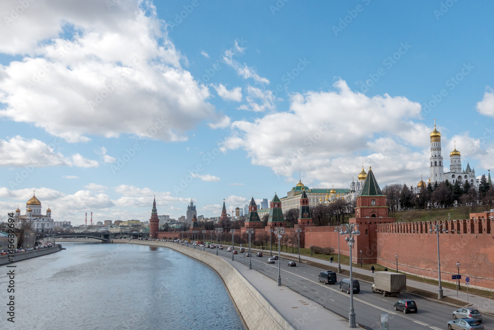 Moscow Kremlin and embankment of Moskva river. Moscow Kremlin and embankment of Moskva river.