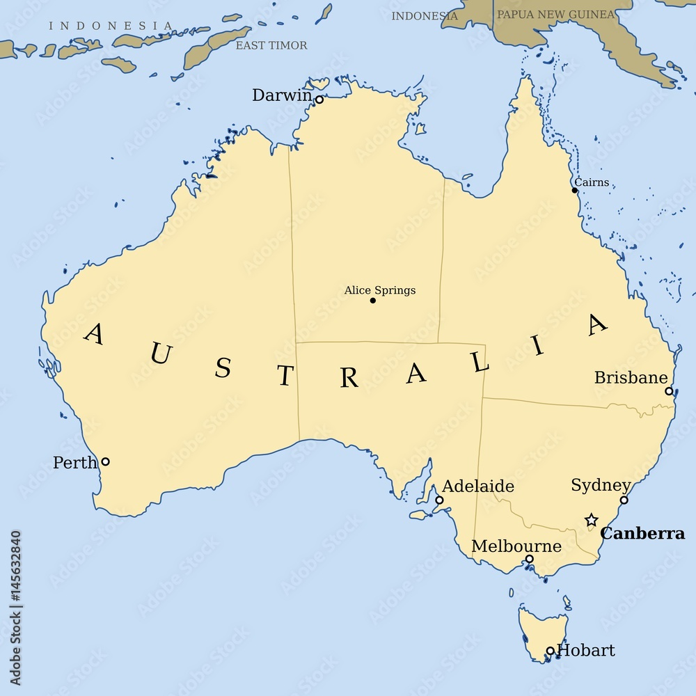 Obraz premium Australia map - vector illustration