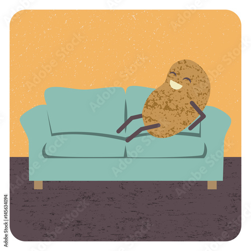 Concept couch potato, vector