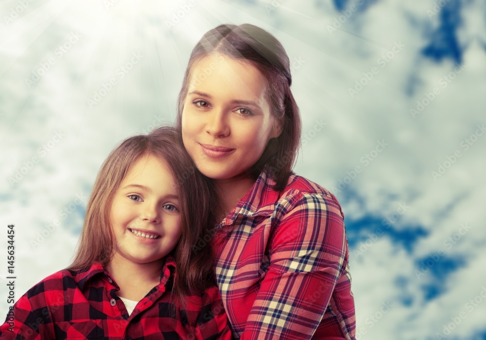 Obraz premium Mother and her daughter child girl.