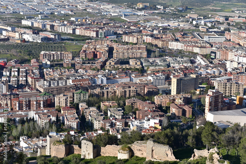 Jaen city from the Parador Castle, Jaen, Andalusia, Spain
