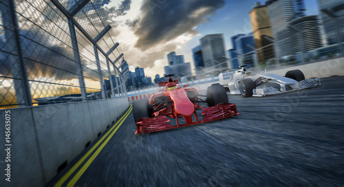 2 Formel Rennwagen von Vorne