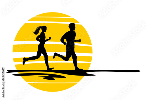 Silhouette Jogger Sonne