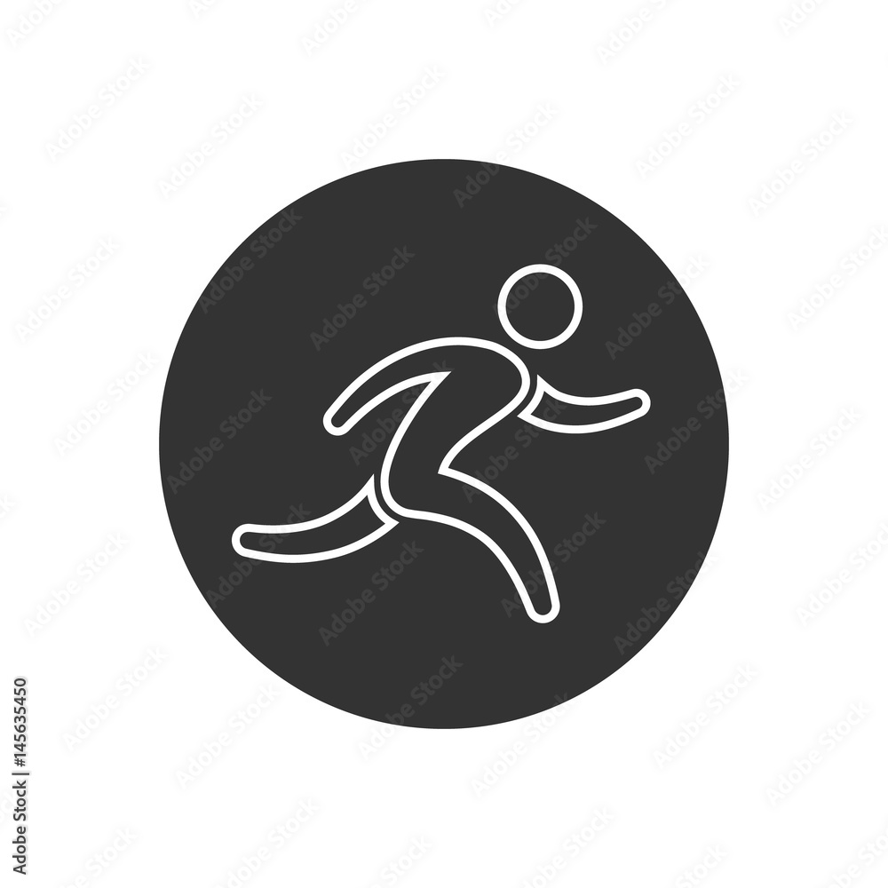 Running man icon, vector simple run symbol. Running man icon, vector simple run symbol.