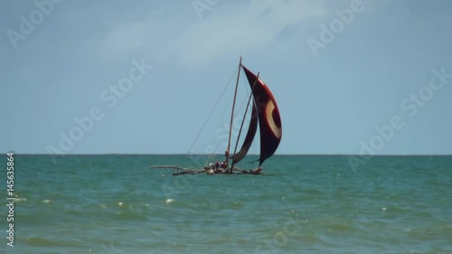 Wallpaper Mural Sailboat on background of landscape calm water in Maldives. Pleasant journey into the world of nature. A unique landscape. Torontodigital.ca