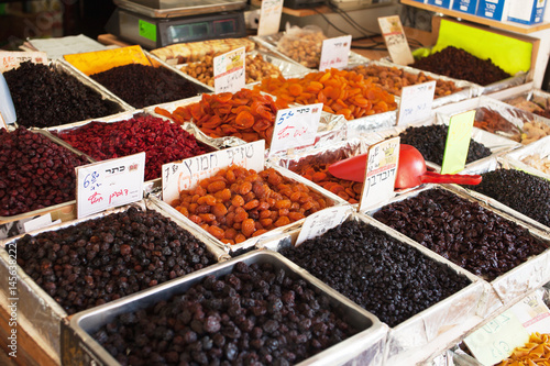 Spices, nuts and vegetables in open market Tel Aviv in Israel © Gladcov Vladimir
