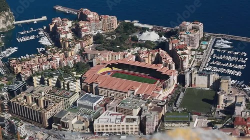 Aerial View Of The Stade Louis II And Different Districts Of Monaco (Monaco-Ville, Fontvieille…) - HD Video
