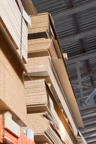 MDF, PARTICLE BOARD. Wood panels of different thicknesses and colors.