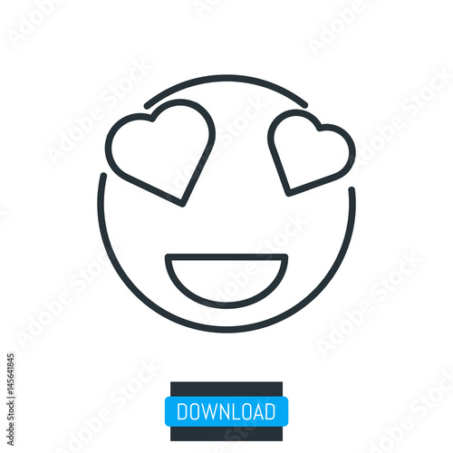 In love emoji icon, vector