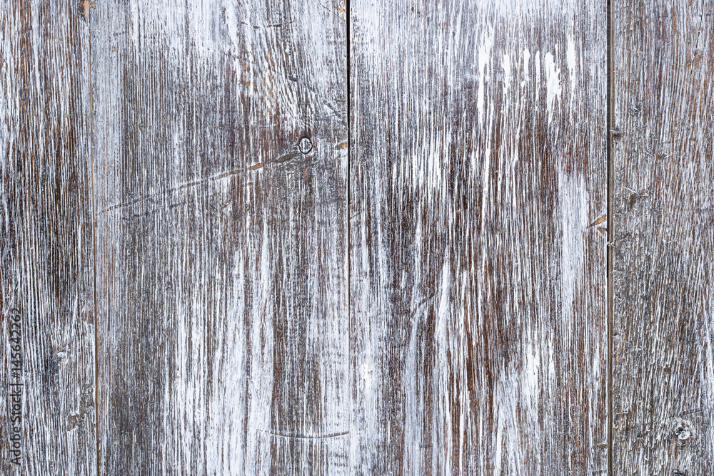 Obraz premium Old vertical white wooden boards with texture for background. Horizontal frame