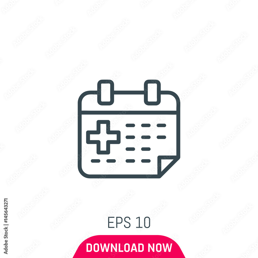 Medical agenda icon, vector Medical agenda icon, vector