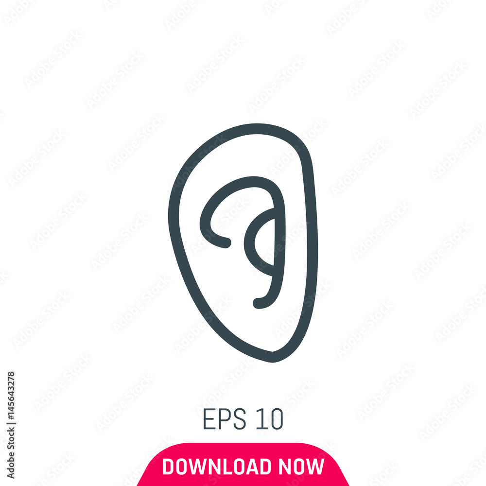 Ear icon, vector Ear icon, vector