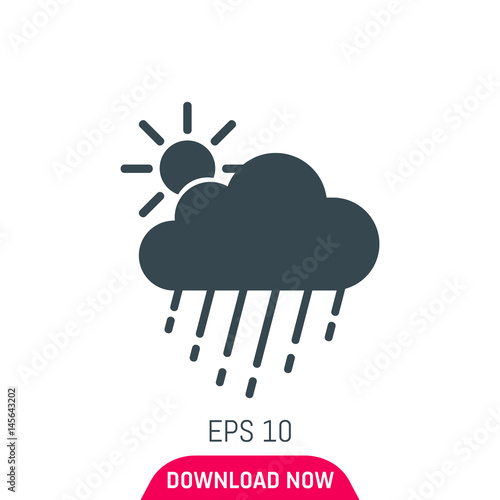 Cloud sun raining icon, vector