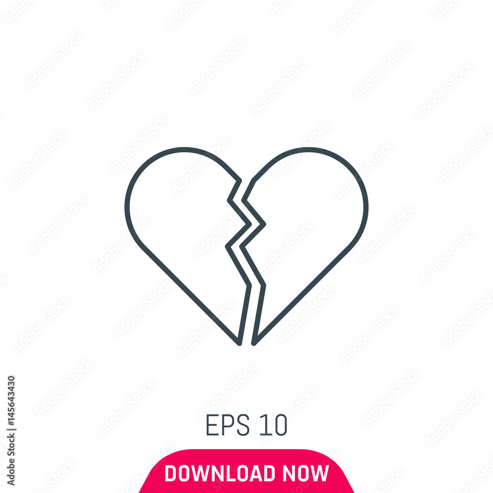 Broken heart icon, vector Broken heart icon, vector