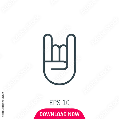Rock hand icon, vector