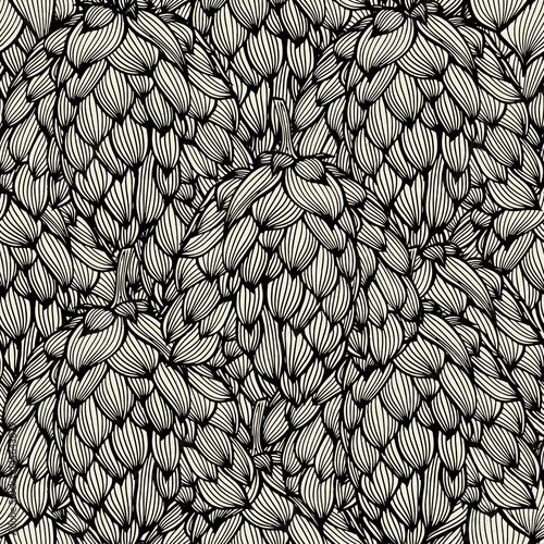 hand drawn hop cones