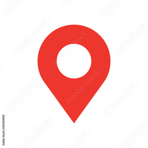 Map pin flat design style modern icon. Simple red pointer minimal vector symbol. Marker sign.