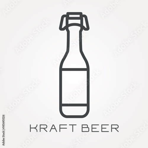 Line icon kraft beer