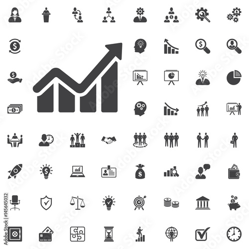 Infographic. Chart icon. Growing graph simbol.