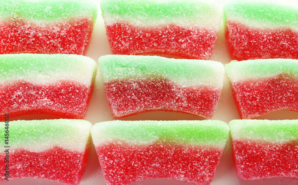 Tasty jelly candies on white background, closeup Tasty jelly candies on white background, closeup