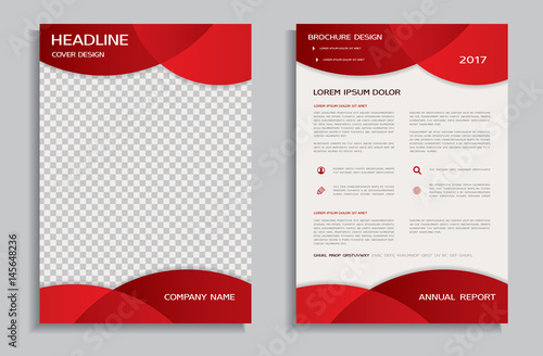 Brochure design template with red circles