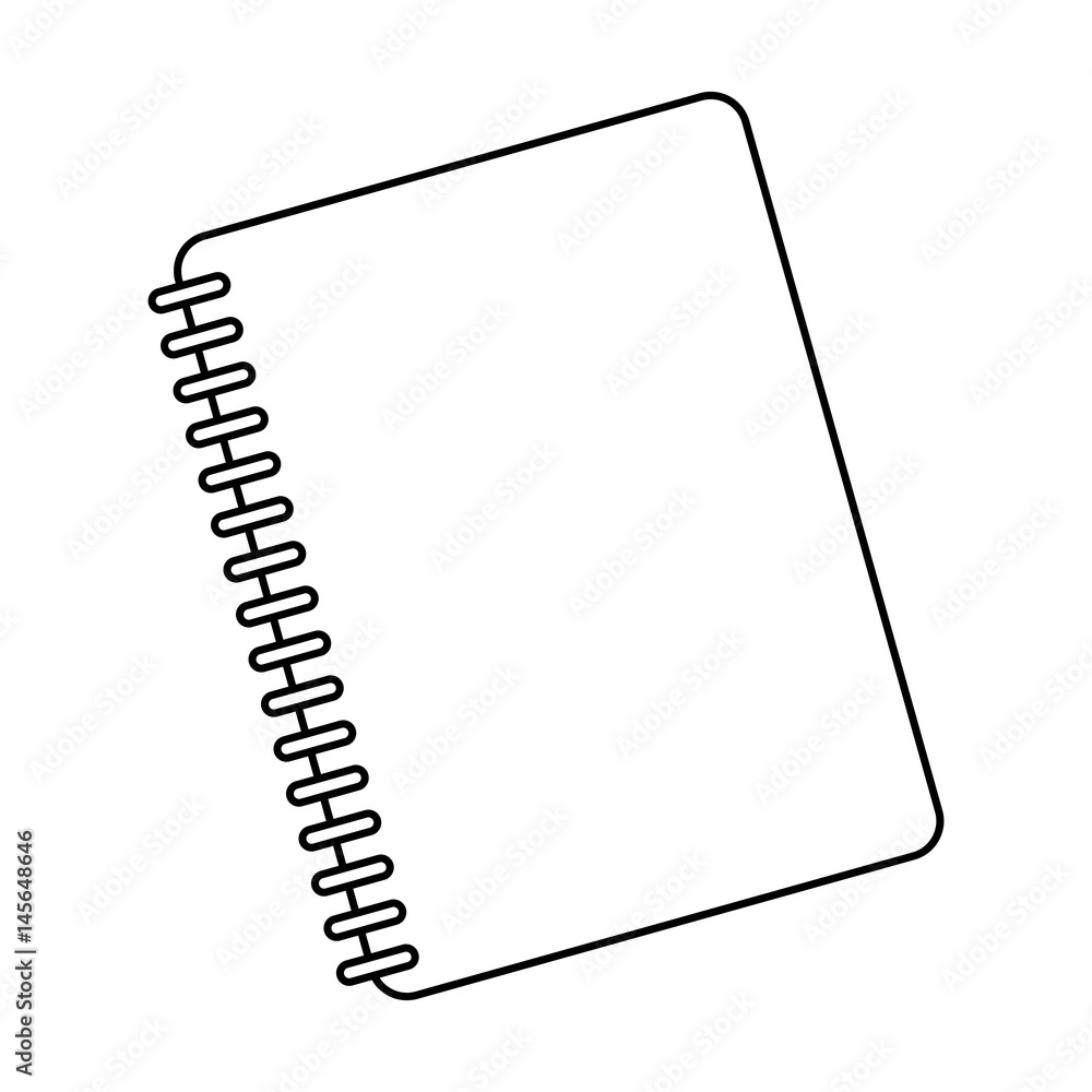 notebook icon over white background. vector illustration