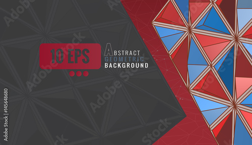 Abstract colorful triangular on red and gray color theme