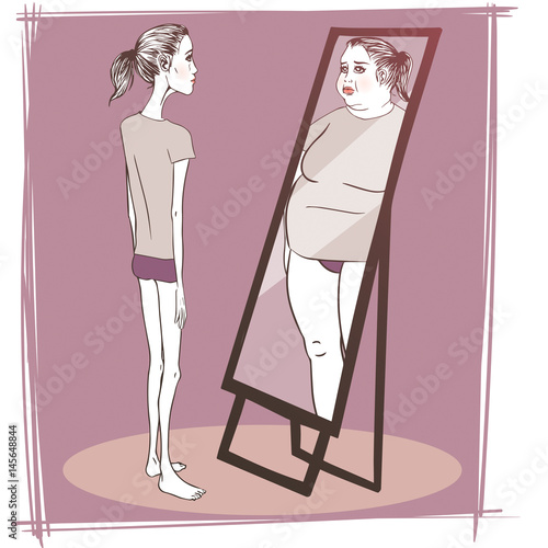 Young woman suffering from anorexia