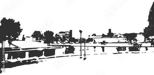 Minsk city detailed skyline. Historic center of the city.