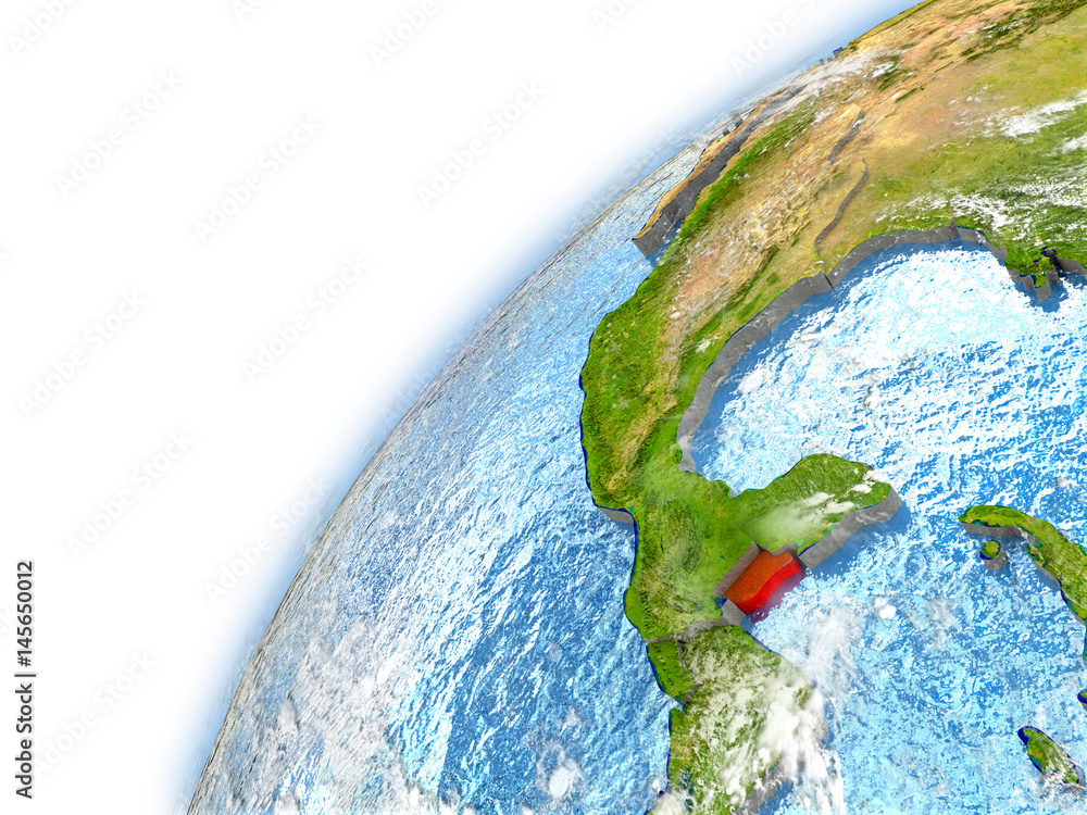 Fototapeta premium Belize on model of planet Earth