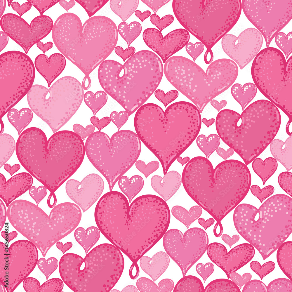 Vector doodle hearts seamless repeat pattern background design. Great for romantic Valentine Day cards, wrapping paper, fabric, wallpaper. Vector doodle hearts seamless repeat pattern background design. Great for romantic Valentine Day cards, wrapping paper, fabric, wallpaper.