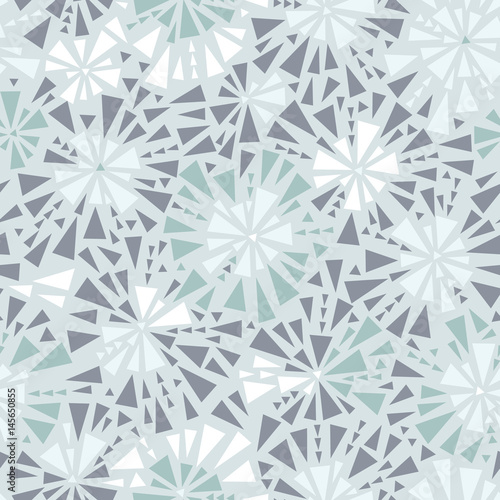 Vector silver grey triangles bursts seamless repeat pattern design background...
