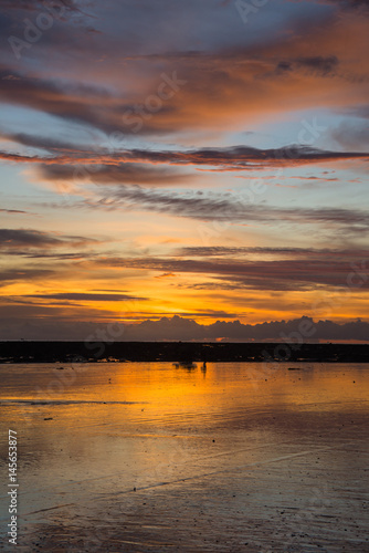 Sky and beautiful sunsets on the beach. © sujadn