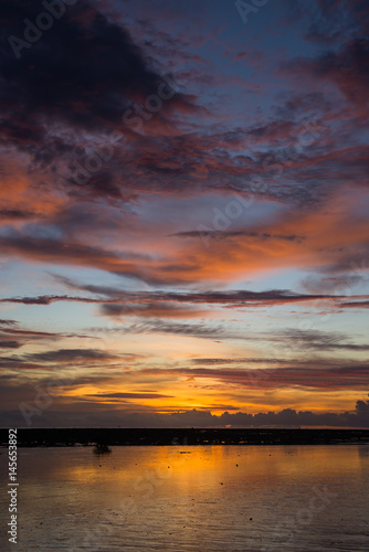 Sky and beautiful sunsets on the beach. © sujadn