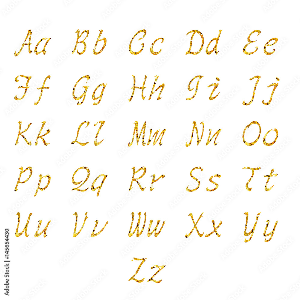 gold glitterting alphabet gold glitterting alphabet
