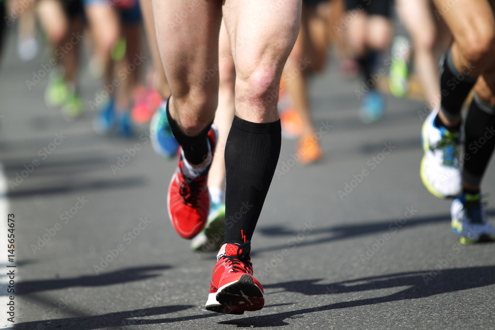 Fototapeta premium Niepełnosprawny maratończyk